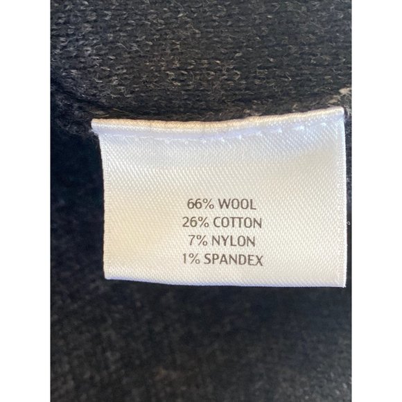 Eileen Fisher Small Charcoal Gray Black Wool Knit Pencil Skirt Herringbone Weave - Picture 9 of 16